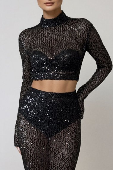 Black Sequin Top