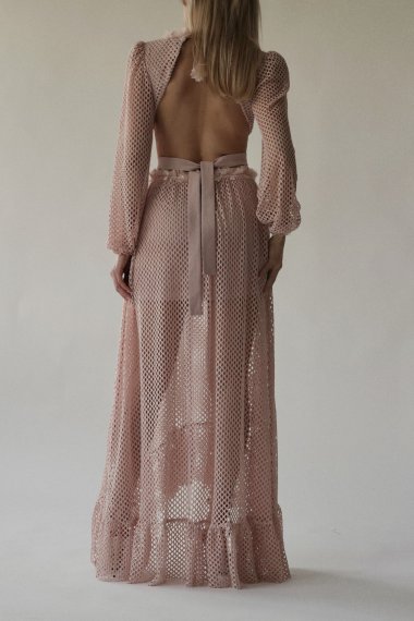 Crochet cut-out maxi dress